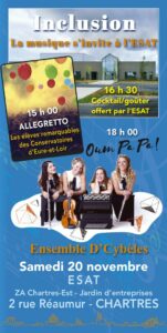 Jeunes talents, Allegretto et ensemble D'Cybèles, le 20 novembre 2021 à Chartres