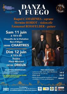 Raquel Camarinha, Hermine Horiot et Emmanuel Rossfelder les 11 et 12 juin 2022 à Chartres et Dreux