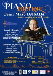 Jean-Marc Luisada les 25 et 26 janvier 2020 à Chartres et Nogent-le-Roi