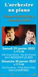 Clément Lefebvre et Alexandre Lory les 29 et 30 janvier 2022 à Nogent-le-Roi et Chartres